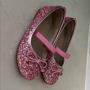 Glittery Pink Kids Ballet Flats size 8 kids